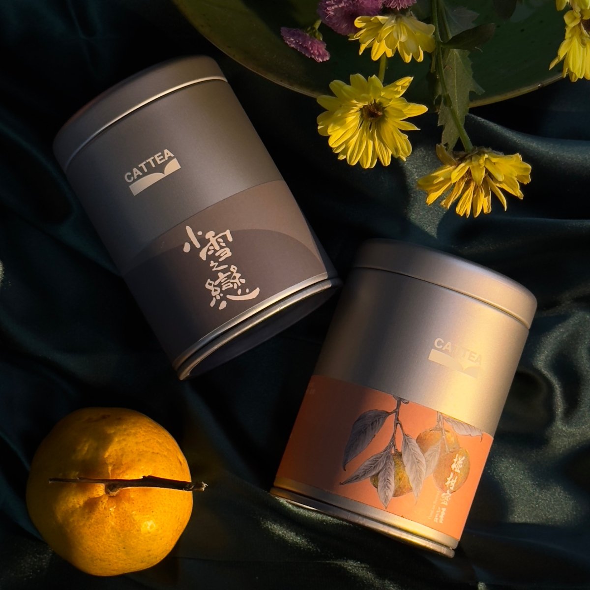 雙罐柑橘花茶禮盒｜CATTEA®《紅運吉桔》尊榮禮盒
